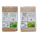 Kit 2 Arroz Orgânico Agulhinha Origem Orgânica: Branco, Integral