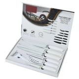Conjunto De Facas De Cerâmica 7 Peças Com Descascador Ideal Para Carnes, Pães E Churrasco!