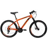 Bicicleta Aro 26 Rino Everest - 21 Vel. Cambios Shimano - Laranja Neon - 15