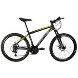 Bicicleta Aro 26 Rino Everest - 21 Vel. Cambios Shimano - Preto/amarelo - 15