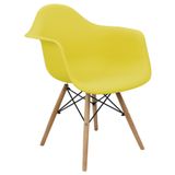 Cadeira Charles Eames Eiffel Design Wood Com Braços
