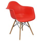 Cadeira Charles Eames Eiffel Design Wood Com Braços