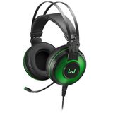 Headset Gamer Multilaser Warrior Raiko PH259, Som Digital 7.1, USB, Preto com LED Verde