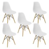 Kit 5 Cadeiras Colmeia Furadinha Heloisa Eloá Charles Eames Eiffel Base Madeira