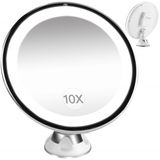 Espelho Led Aumento 10x Luminaria Giratorio Com Ventosa Para Banheiro Maquiagem Barba Parede Mesa Iluminacao Profissiona