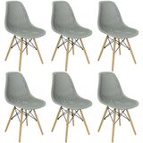 Kit 6 Cadeiras Colmeia Furadinha Heloisa Eloá Charles Eames Eiffel Base Madeira