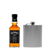 Kit Cantil Em Inox Com Whisky Jack Daniel&#39;s 200ml