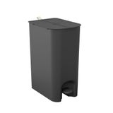 Lixeira Com Pedal Borboleta Dupla 20l (10+10) Preto Com Alça Bege Coza