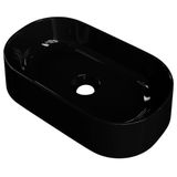 Cuba Pia De Apoio Para Banheiro Oval 43cm Hera C08 Preto Mpozenato
