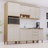 Cozinha Modulada Compacta 5 Peças Sem Tampos E Sem Pia Isis Avelã-mocca Laca