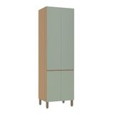 Paneleiro Duplo 70cm 4 Portas Slim Luciane Móveis Freijó-verde Jade