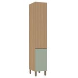 Paneleiro Simples 40cm 2 Portas Slim Luciane Móveis Freijó-freijó Brasil-verde Jade