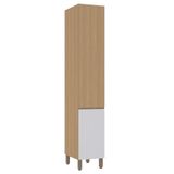 Paneleiro Simples 40cm 2 Portas Slim Luciane Móveis Freijó-freijó Brasil-cinza Cristal
