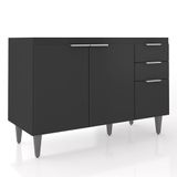 Balcão Para Pia 120cm Sem Tampo Pérola Z34 Preto Mpozenato