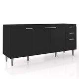Balcão Para Pia 180cm Sem Tampo Pérola Z34 Preto Mpozenato