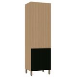 Paneleiro Duplo 70cm 4 Portas Slim Luciane Móveis Freijó-freijó Brasil-preto