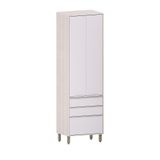 Paneleiro De Cozinha 70cm 2 Portas E 3 Gavetas Art Luciane M Pátina-cinza Cristal