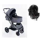 Carrinho Galzerano Zoe Moises Prata Com Bebe Conforto Grid