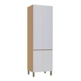 Paneleiro Duplo 70cm 4 Portas Slim Luciane Móveis Freijó-cinza Cristal