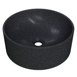 Cuba Pia Para Banheiro Redonda 34cm Sara C08 Preto Granit Mpozenato