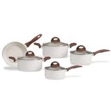 Jogo De Panelas 5 Peças Indução Vanilla Em Alumínio E Revestimento Cerâmico Ceramic Life Smart Plus Brinox