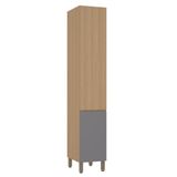 Paneleiro Simples 40cm 2 Portas Slim Luciane Móveis Freijó-freijó Brasil-cinza Puro