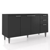 Balcão Para Pia 150cm Sem Tampo Pérola Z34 Preto Mpozenato
