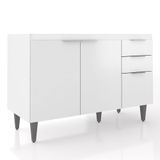 Balcão Para Pia 120cm Sem Tampo Pérola Z34 Branco Mpozenato
