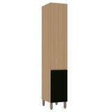 Paneleiro Simples 40cm 2 Portas Slim Luciane Móveis Freijó-freijó Brasil-preto