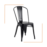 Cadeira Oficial Webshop Tolix Preta Design Industrial Em Aço Reforçado