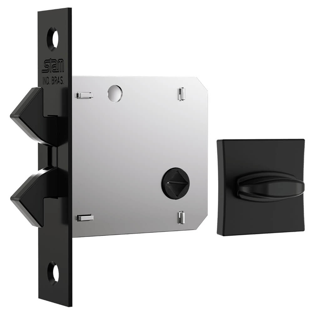 Fechadura 1006s Com Roseta Quadrada Classic Cromado Para Banheiro - 41490 - Stam Stam