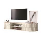 Rack Bancada Suspensa Para Tv 75 Polegadas 183cm Onix Calacata-off White - Pallazio