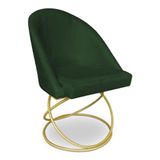 Cadeira Poltrona De Jantar Bela Suede Rosa Bebê Base Metálica Luxo Dourado - Pallazio