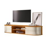 Rack Bancada Suspensa Para Tv 75 Polegadas 183cm Onix Cinamomo-off White - Pallazio