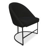 Cadeira Poltrona De Jantar Bela Veludo Preto Base Metálica Industrial Preto - Pallazio