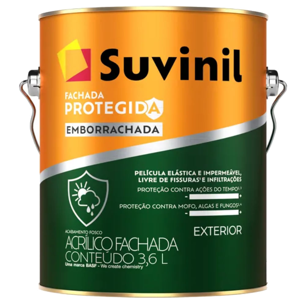 Tinta Acrilíca Fachada Protegida Emborrachada Branco Neve 3,6 Litros - 50842066 - Suvinil Suvinil