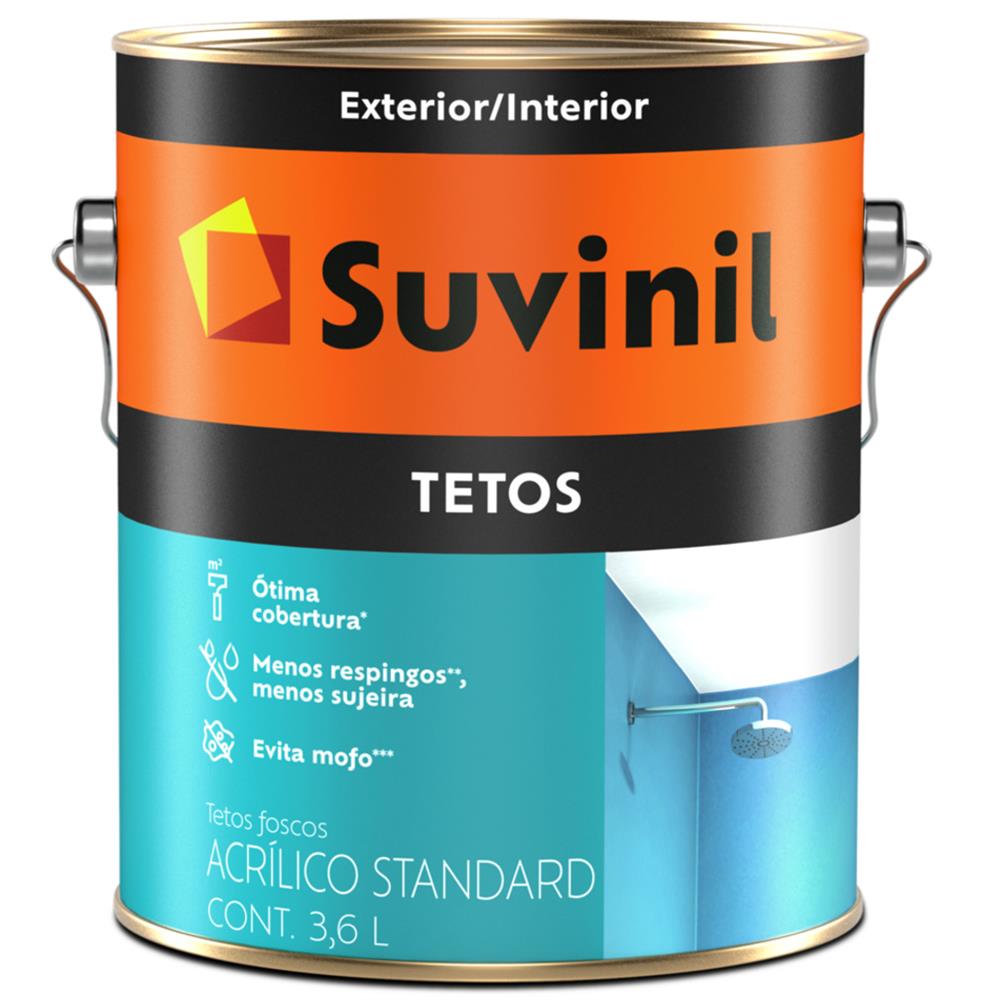 Tinta Acrílica Fosca Para Teto 3,6 Litros Branco Neve - 51470671 - Suvinil Suvinil