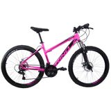 Bicicleta Aro 26 Rino Everest - 21 Vel. Cambios Shimano - Rosa - 17