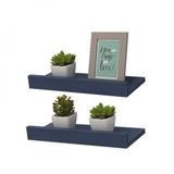 Kit 2 Prateleiras Porta Quadros 80 X 15cm Azul Suporte