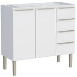 Gabinete Para Cozinha Aço Flora Branco 1,17m Para Pia De 1,20m - P103007 - Cozimax Cozimax