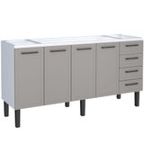 Gabinete Para Cozinha Aço Juno 1,74m Cinza Para Pia De 1,80m - P101225 - Cozimax Cozimax