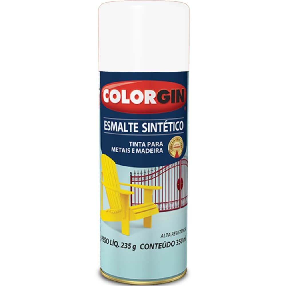 Tinta Spray Esmalte Sintético 350ml Branco - 745 - Colorgin Sherwin Williams