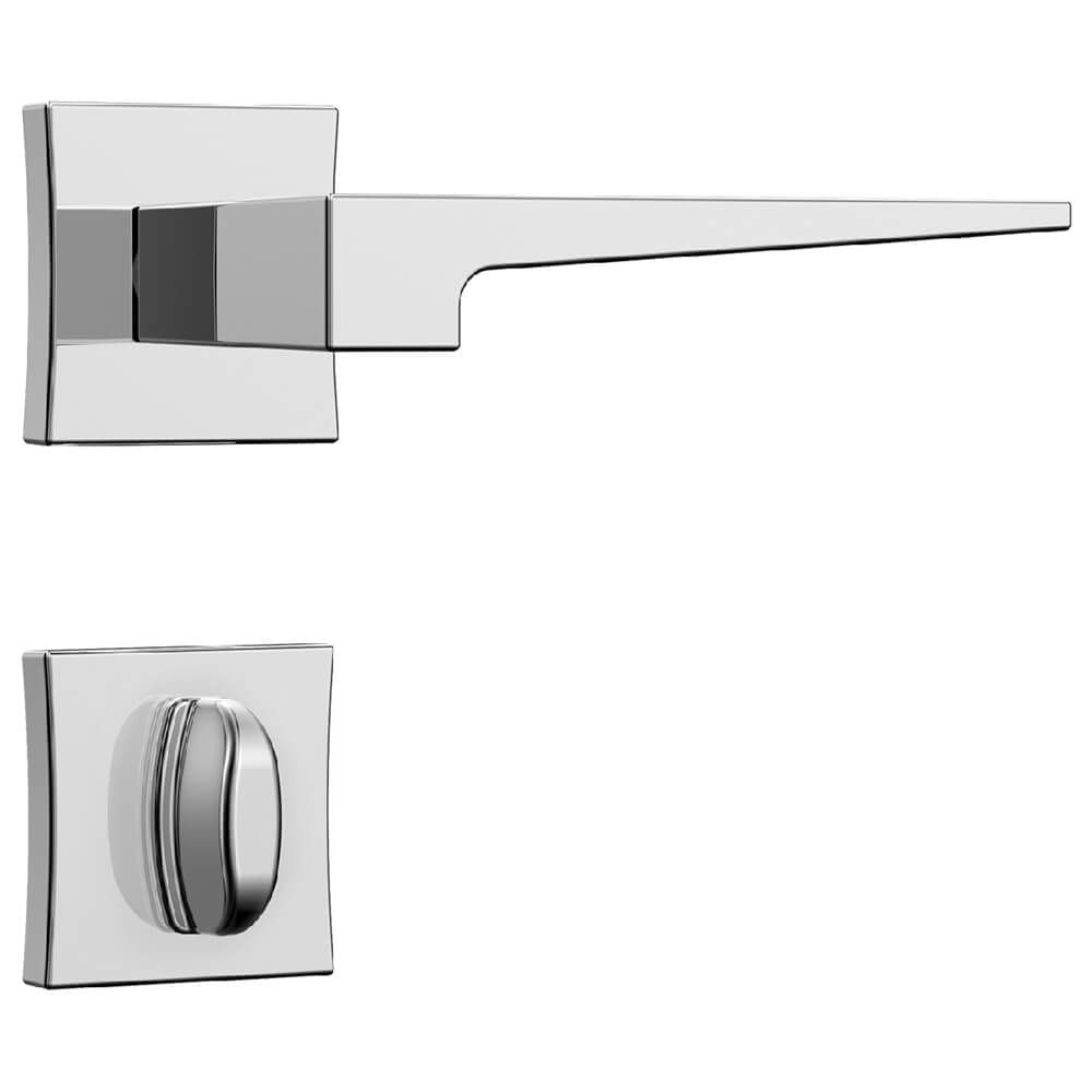 Fechadura Classic Polaris 3200 Com Roseta Quadrada Para Banheiro Cromada - 30027 - Stam Stam