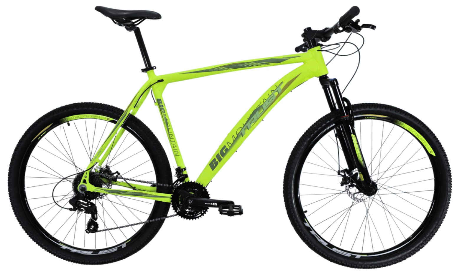 Bicicleta Aro 29 Quadro 23 Trust Big 24v Shimano K7 - Amarelo Neon