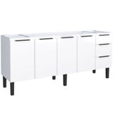 Gabinete Para Cozinha Aço Jupiter 1,92m Branco Para Pia De 2,00m - P101633 - Cozimax Cozimax