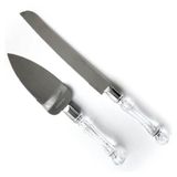 Kit Faca E Espátula Para Bolo Aço Inox E Acrílico 2 Peças - A-21 - Dolce Home Dolce Home