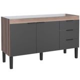 Gabinete Em Madeira Flamingo Tamarindo E Preto Para Pias De 1,50 Metro Com 2 Portas E 3 Gavetas - P100126 - Cozimax Cozimax
