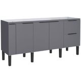 Gabinete Em Madeira Cisne Cinza Para Pias De 1,80 Metro Com 4 Portas E 2 Gavetas - P100390 - Cozimax Cozimax
