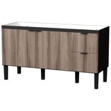 Gabinete Em Madeira Colibri Tamarindo E Preto Para Pias De 1,50 Metro Com 2 Portas E 2 Gavetas - P101148 - Cozimax Cozimax