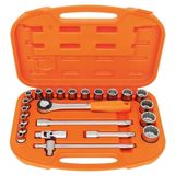 Maleta De Soquetes Estriados E Acessórios 1/2" Com 23 Peças - 44833222 - Tramontina Tramontina Pro